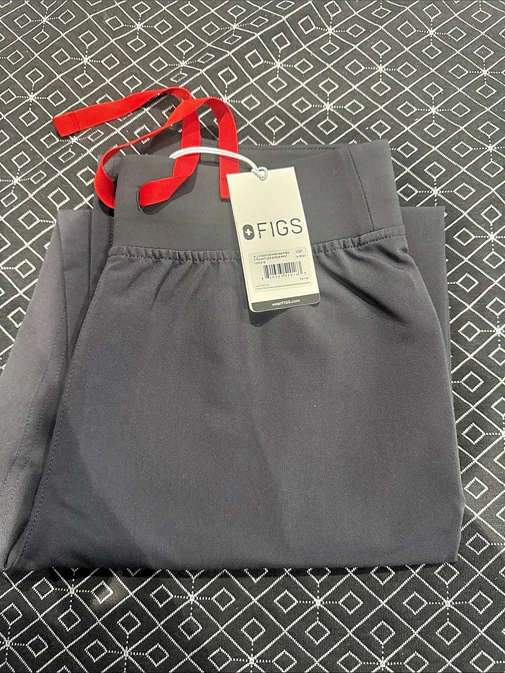 FIGS Livingston High-Rise Straight-Leg Scrub Pant Gray XS